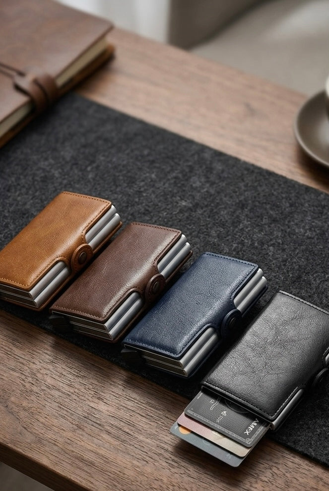 Premium Carbon Fiber Pop-Up Wallet & Minimalist Card Holder