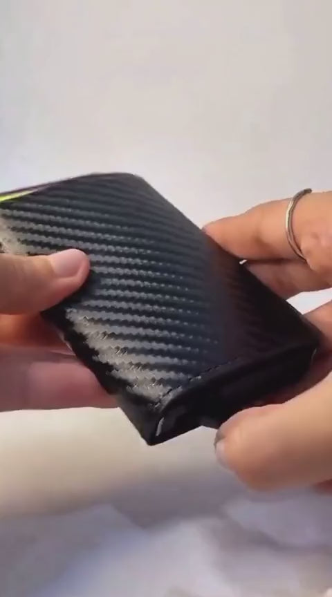 Premium Carbon Fiber Pop-Up Wallet & Minimalist Card Holder